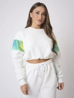 Sweat Crop Texture Relief Et Bande Dégradé