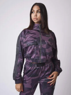 Veste Courte Motif Camouflage