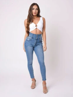 Top Décolletée à Détail Anneau