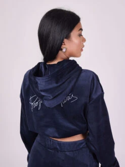 Veste à Capuche En Velours Double Logo