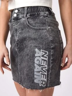 Jupe En Denim Avec Print Côté