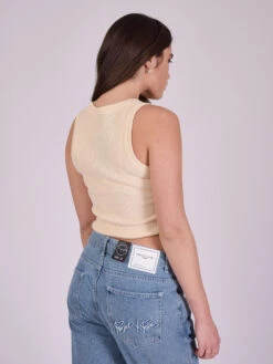 Top Sans Manche Effet Nid D'abeille