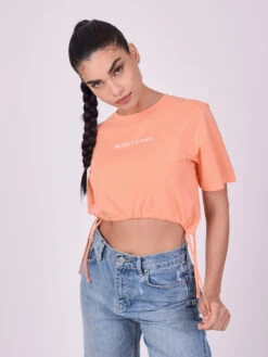 Tee-shirt Crop Avec Cordon De Serrage
