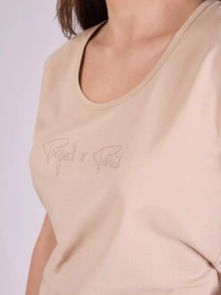 Tee-shirt Basic Broderie Logo Ton Sur Ton