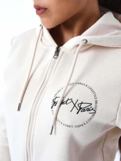 Gilet à Capuche Zippée Logo En Cercle