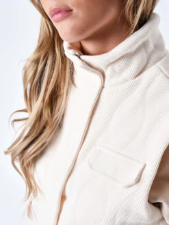 Gilet Matelassé Effet Velours