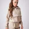 Hoodie Enfiable Matelassage Carré Simili Cuir