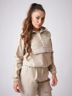 Hoodie Enfiable Matelassage Carré Simili Cuir