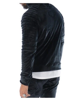 Hoodie Zippé En Velours 88162218