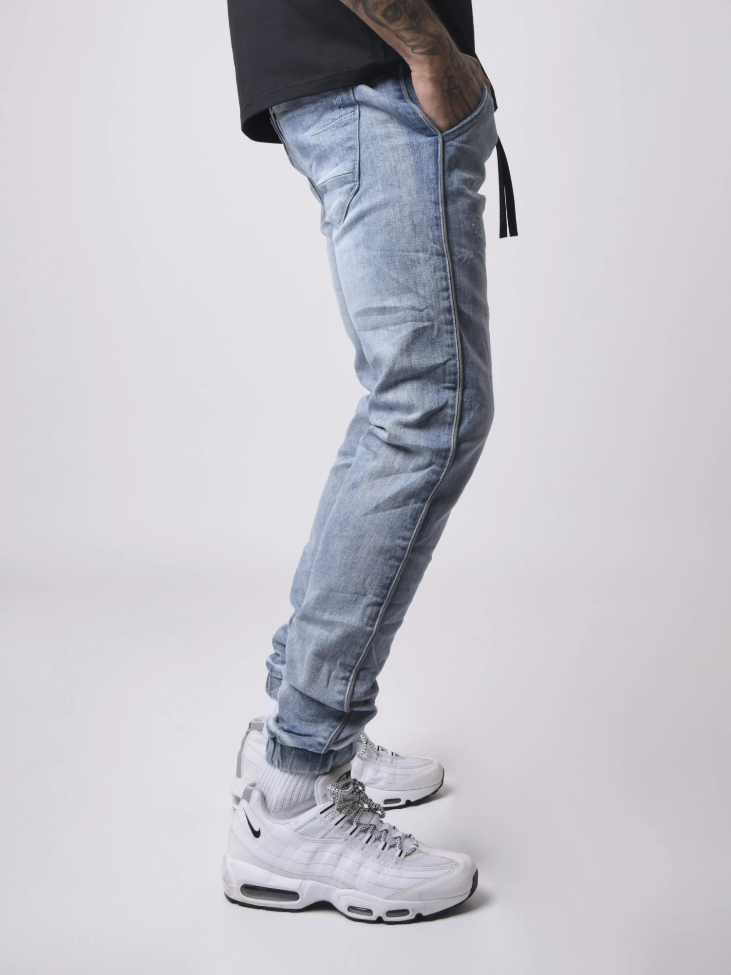 Jean Bas élastique Piping Réfléchissant – Image 2