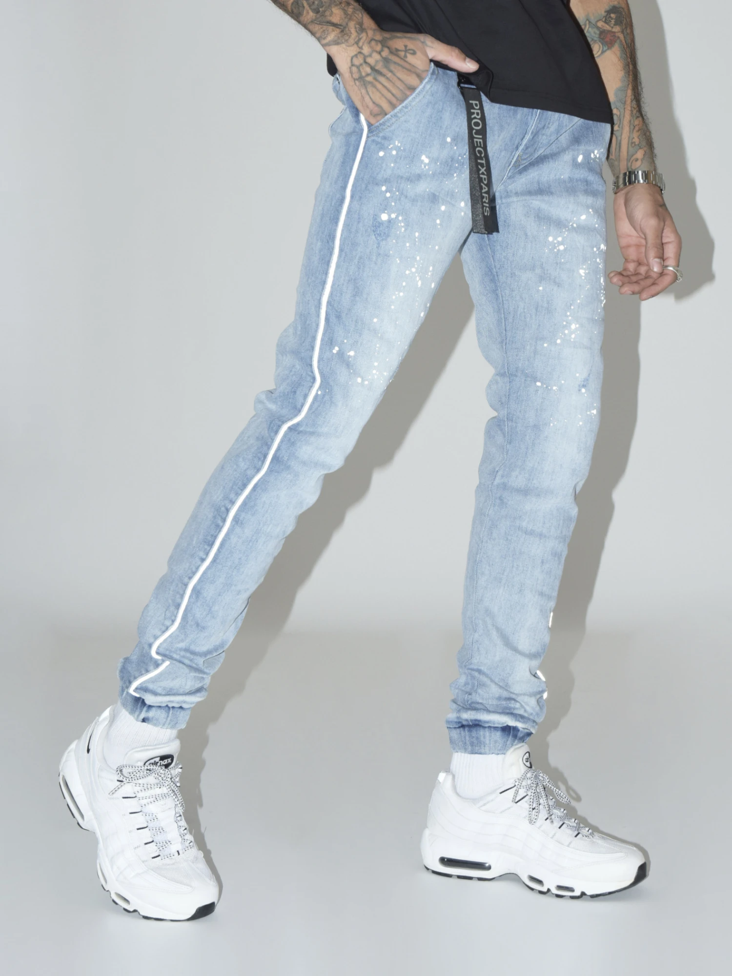 Jean Bas élastique Piping Réfléchissant – Image 5