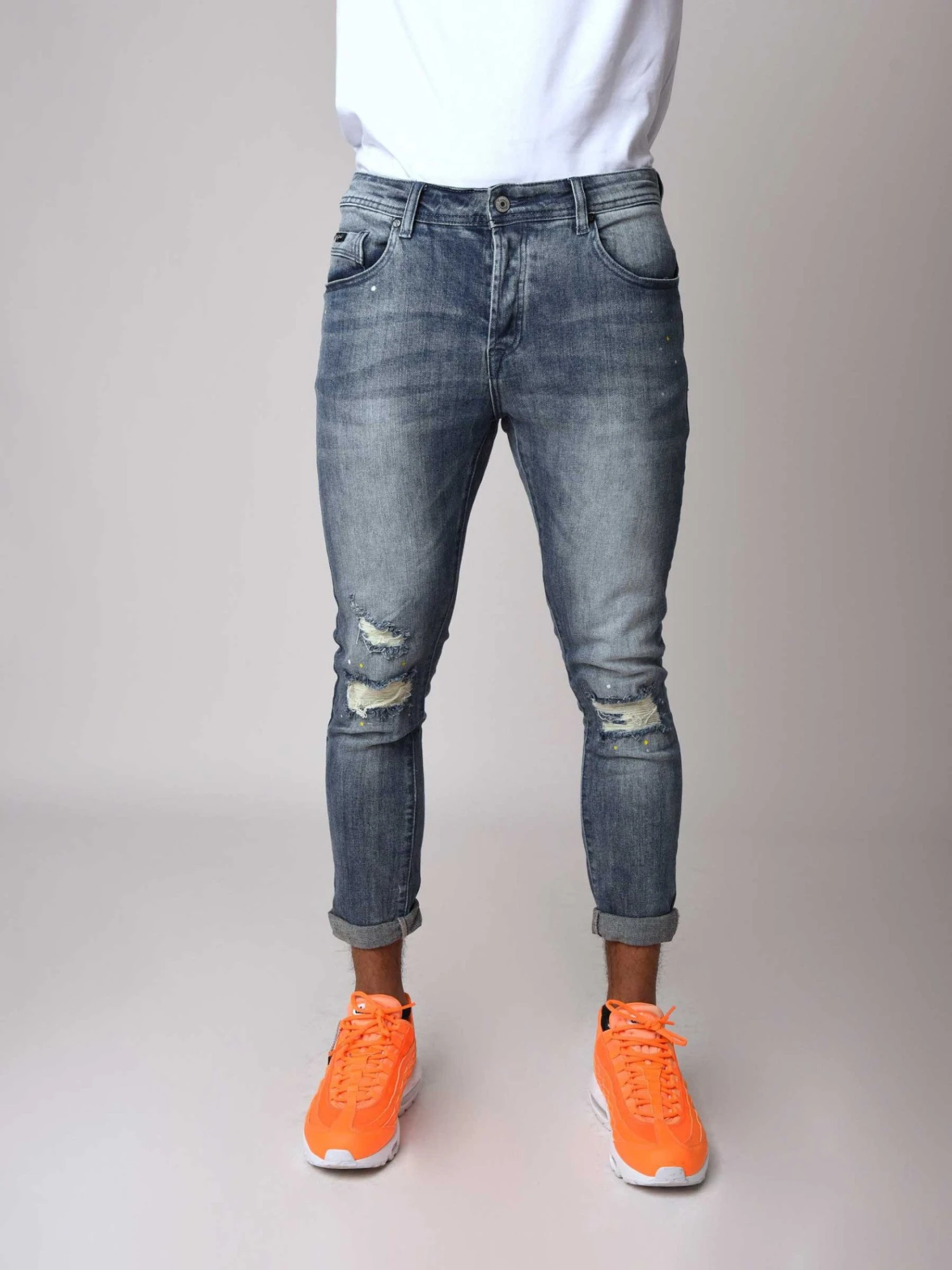 Jean Bleu Délavé Coupe Skinny – Image 3