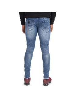 Jean Skinny Bleu Rose Brodée
