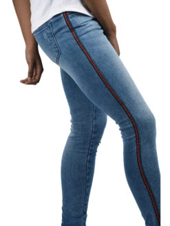 Jean Skinny Délavé à Bandes