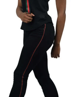 Jean Skinny Noir à Bandes