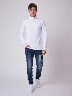 Jean Slim Avec Empiècement Patchwork