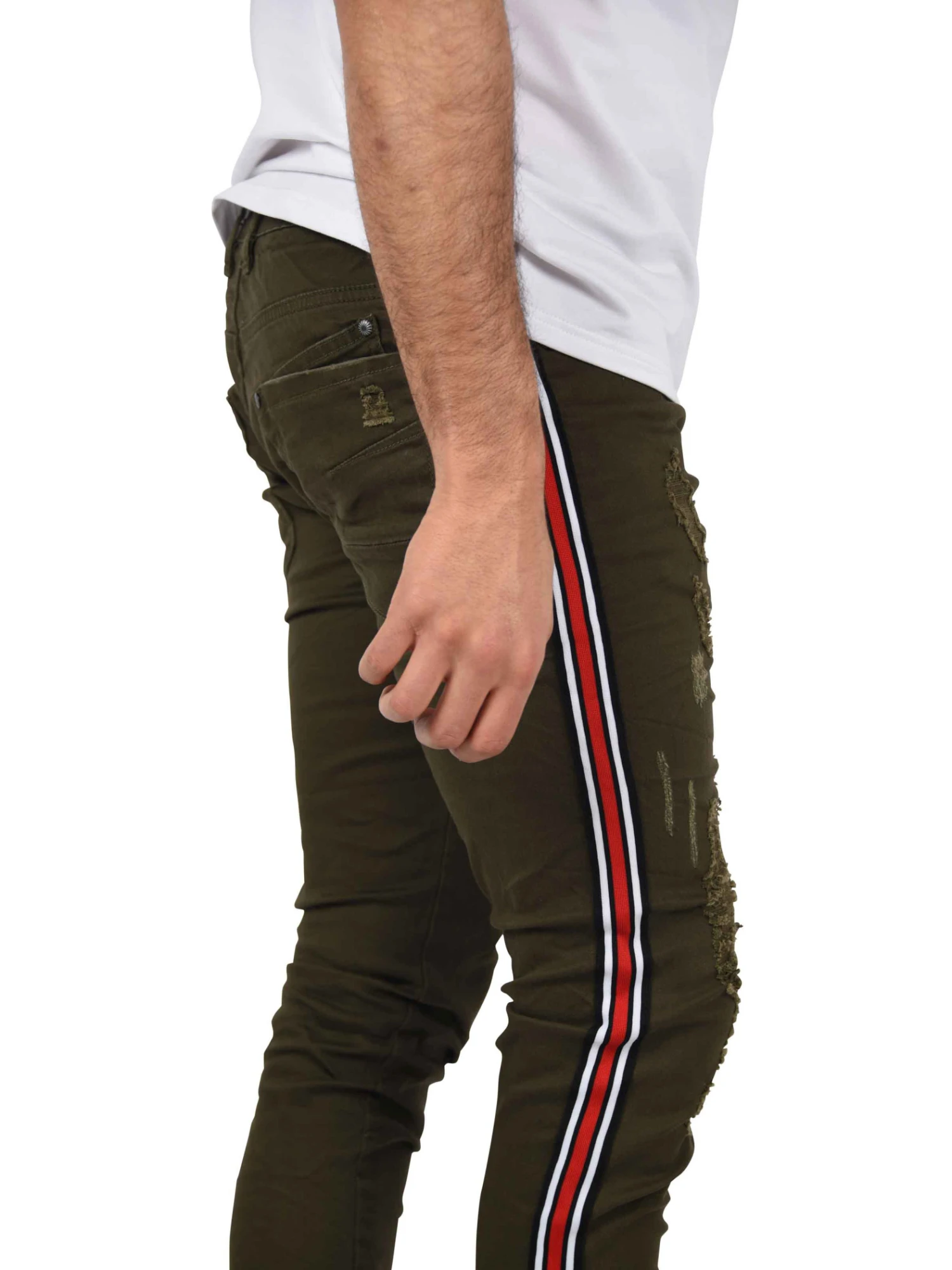 Jean Skinny Effet Destroy Bandes Sur Les Côtés – Image 5