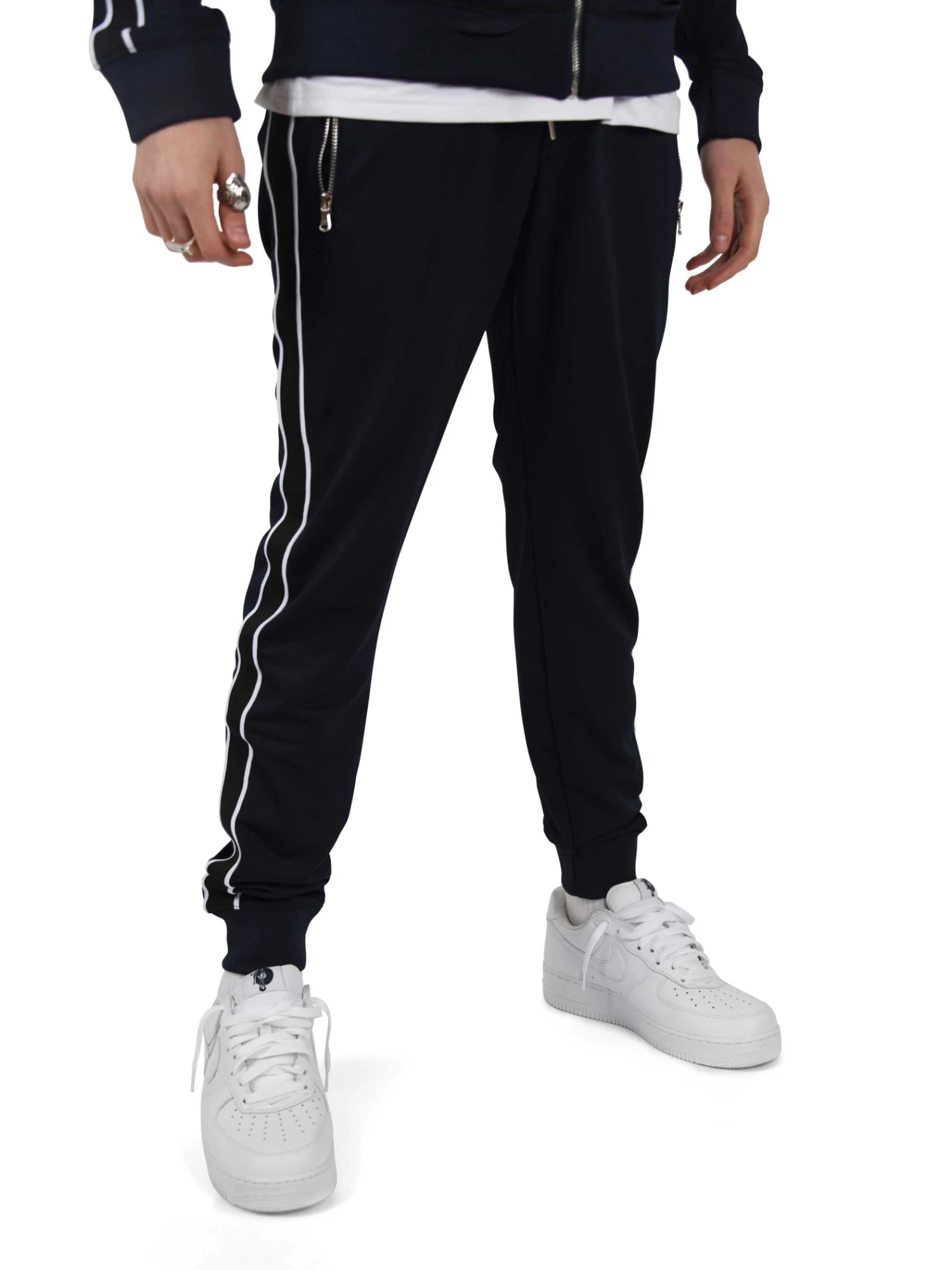Pantalon De Jogging Bandes Latérales Bicolores Contrastantes