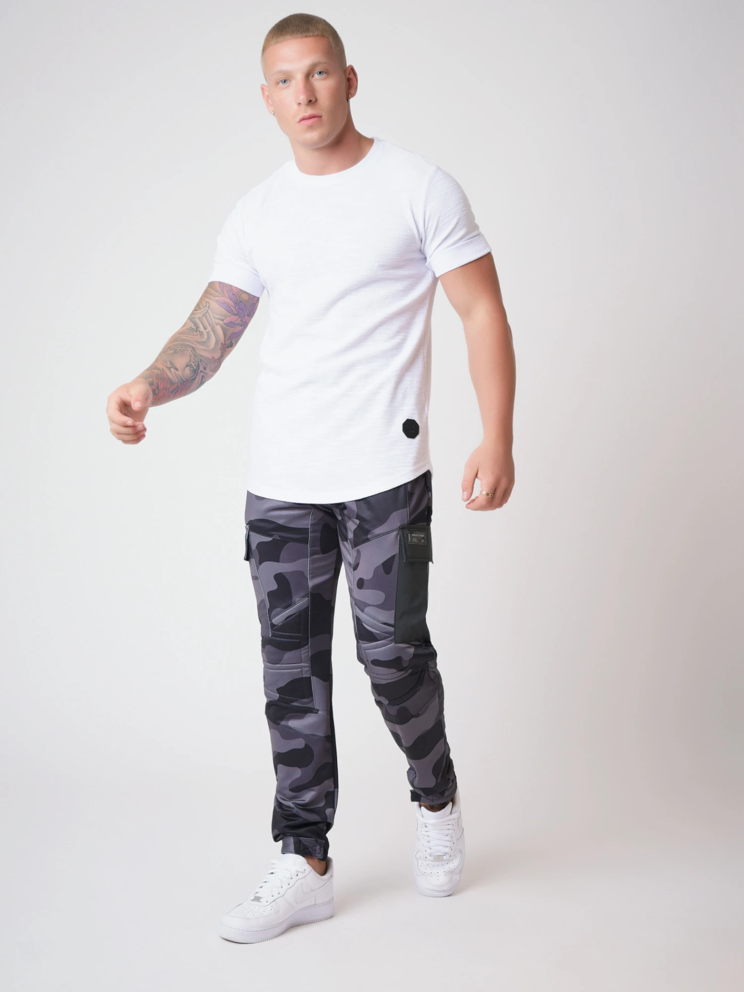 Pantalon De Jogging Motif Camouflage, Empiécement Biker – Image 3