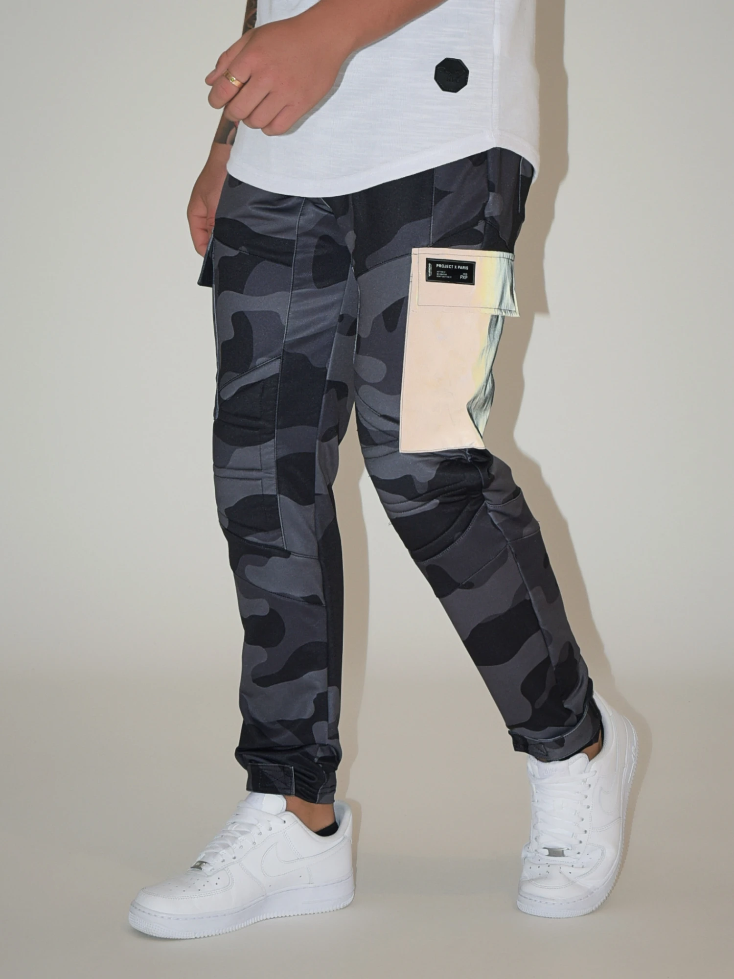 Pantalon De Jogging Motif Camouflage, Empiécement Biker – Image 5