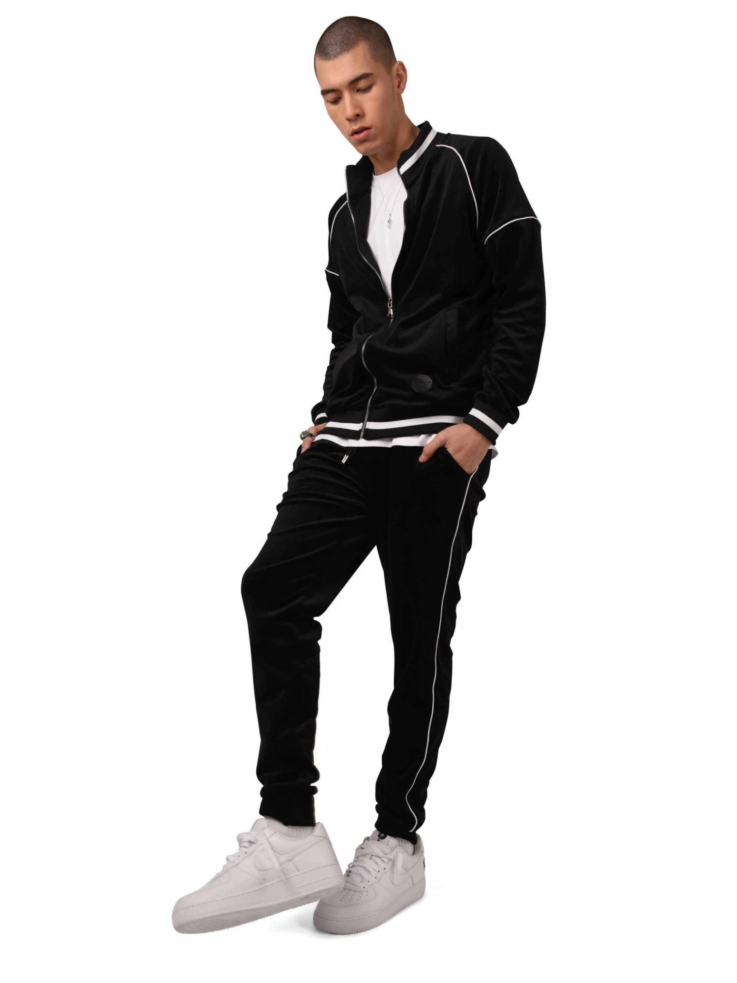 Pantalon Jogging Velvet à Liserés – Image 4