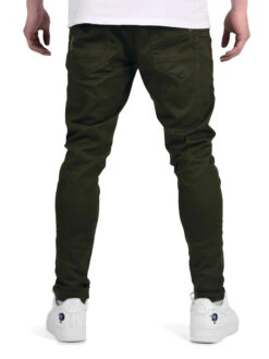 Pantalon Slim à Bord-côtes Bicolore