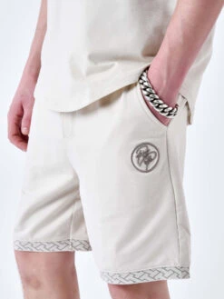 Short à Détails Tissé Labyrinthe