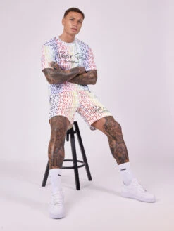 Short Motif Logo Dégradé Arc-en-ciel