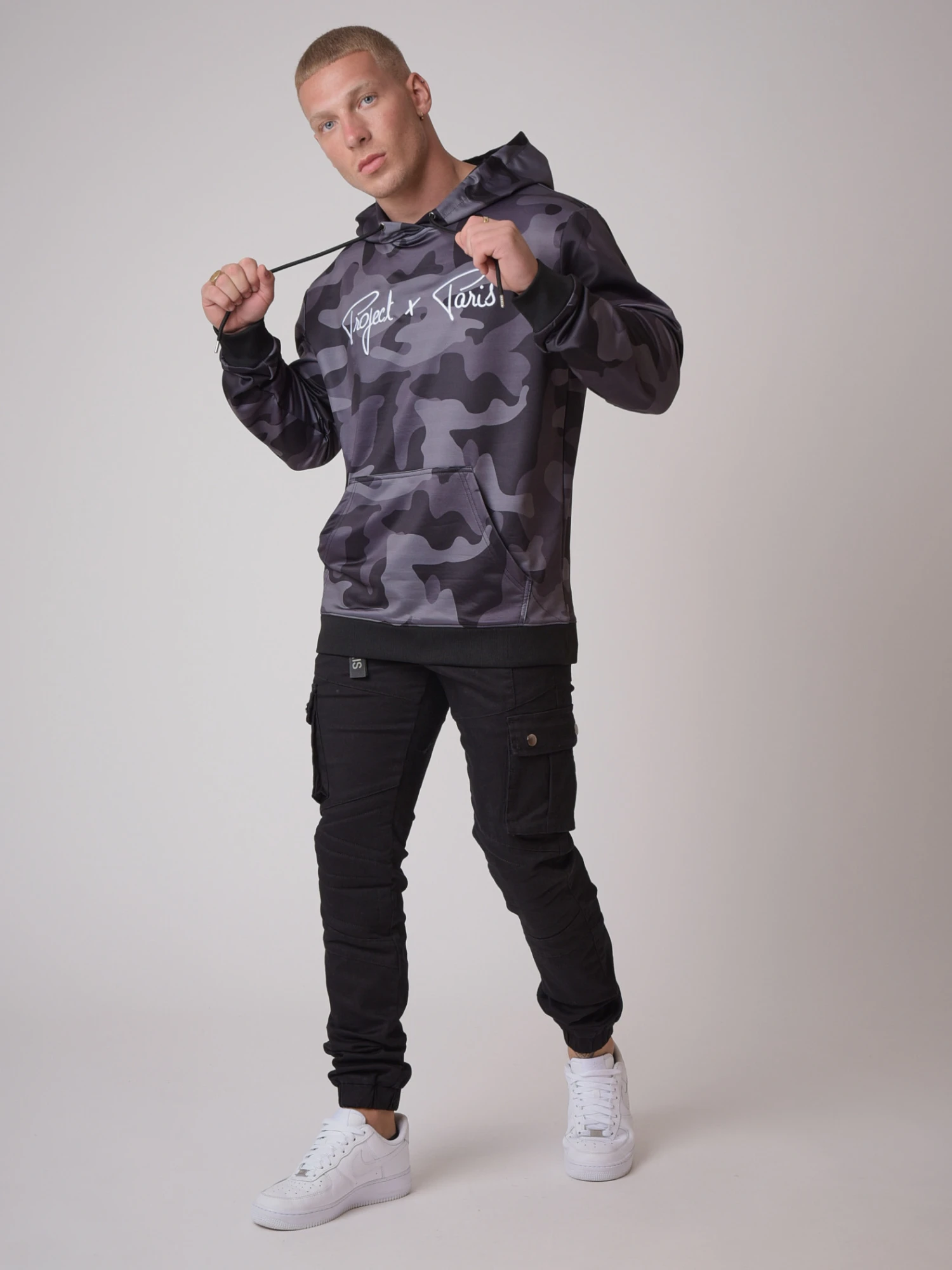 Sweat Ă Capuche Motif Camouflage Avec Broderie Logo Project X Paris