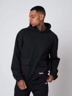 Sweat Capuche Loose Matelassage Carré