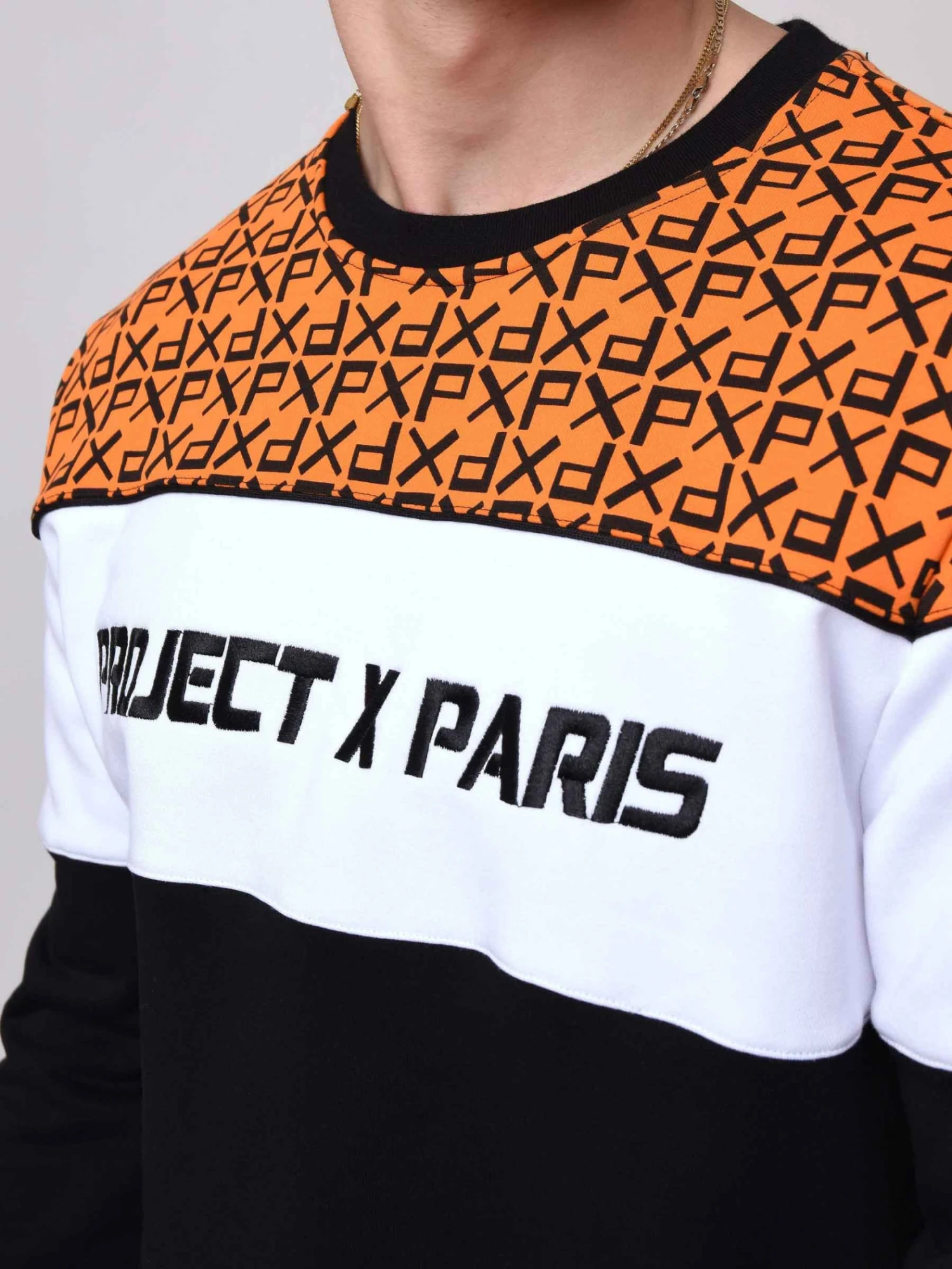 Sweat Col Rond Avec Empiècement PXP All Over Et Broderie Logo – Image 2