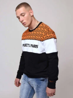 Sweat Col Rond Avec Empiècement PXP All Over Et Broderie Logo