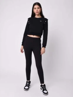 Sweat Col Rond Bouton Metal