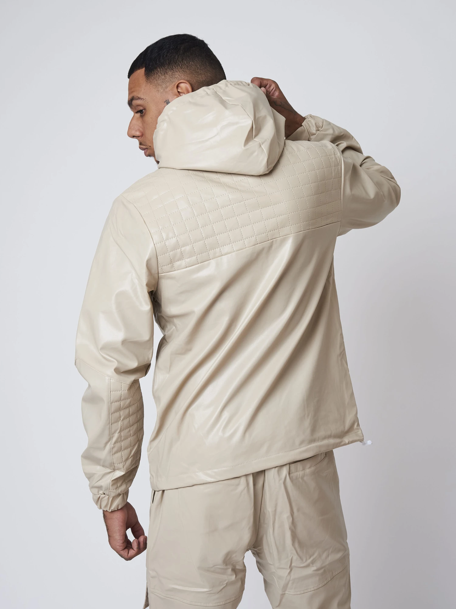 Sweat Enfilable Simili Cuir Empiècement Matelassé – Image 5