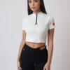 T-shirt Crop Col Montant