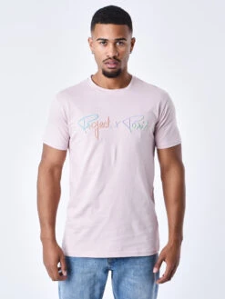 T-shirt Signature Logo Arc-en-ciel Broderie