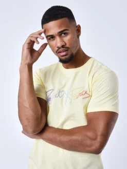 T-shirt Basic Full Logo Arc-en-ciel Broderie