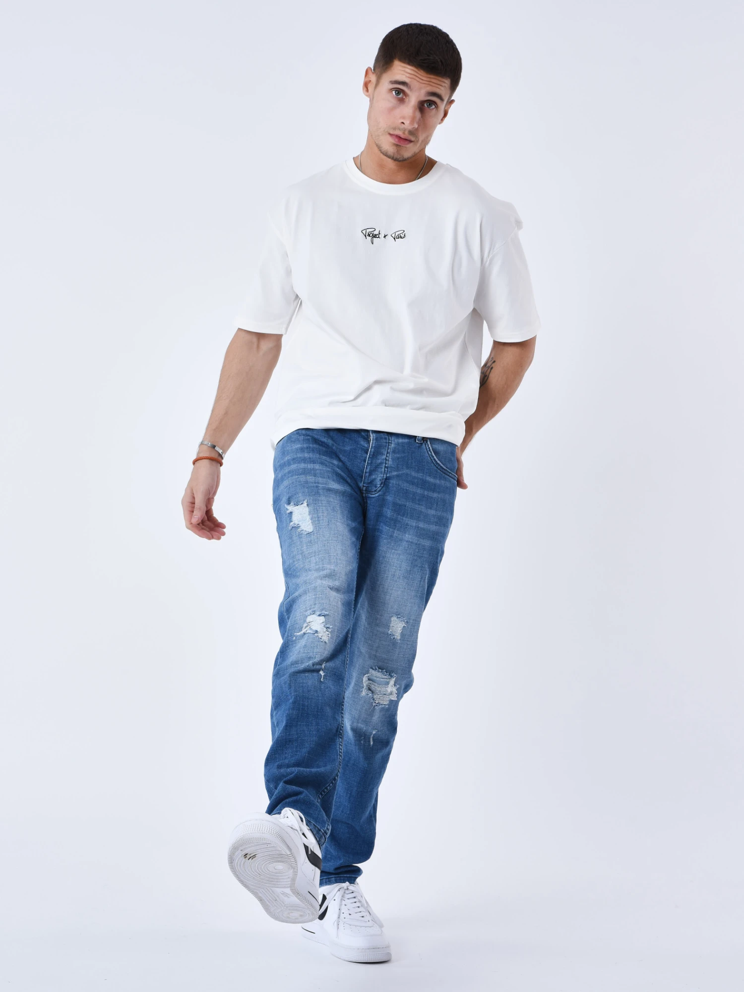 Jean Regular Déchiré Avec Trous – Image 3