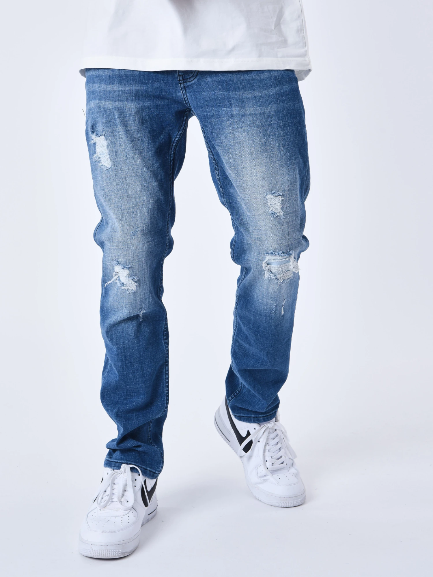 Jean Regular Déchiré Avec Trous – Image 7