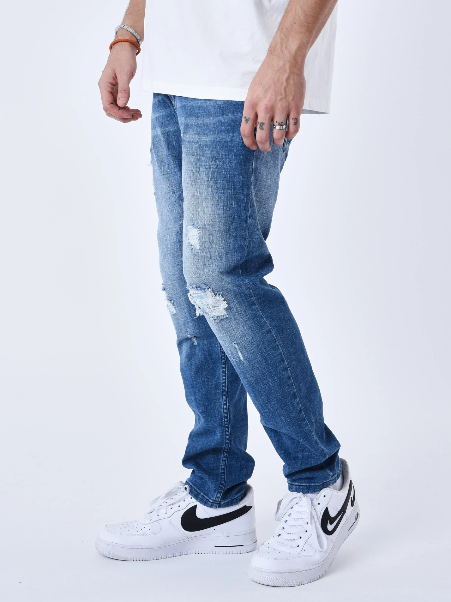 Jean Regular Déchiré Avec Trous – Image 8