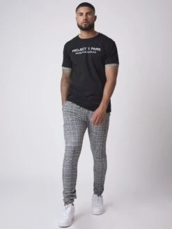 Tee-Shirt Broderie, Revers Carreaux