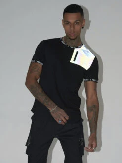 Tee-shirt Empiècement Et Message Texte