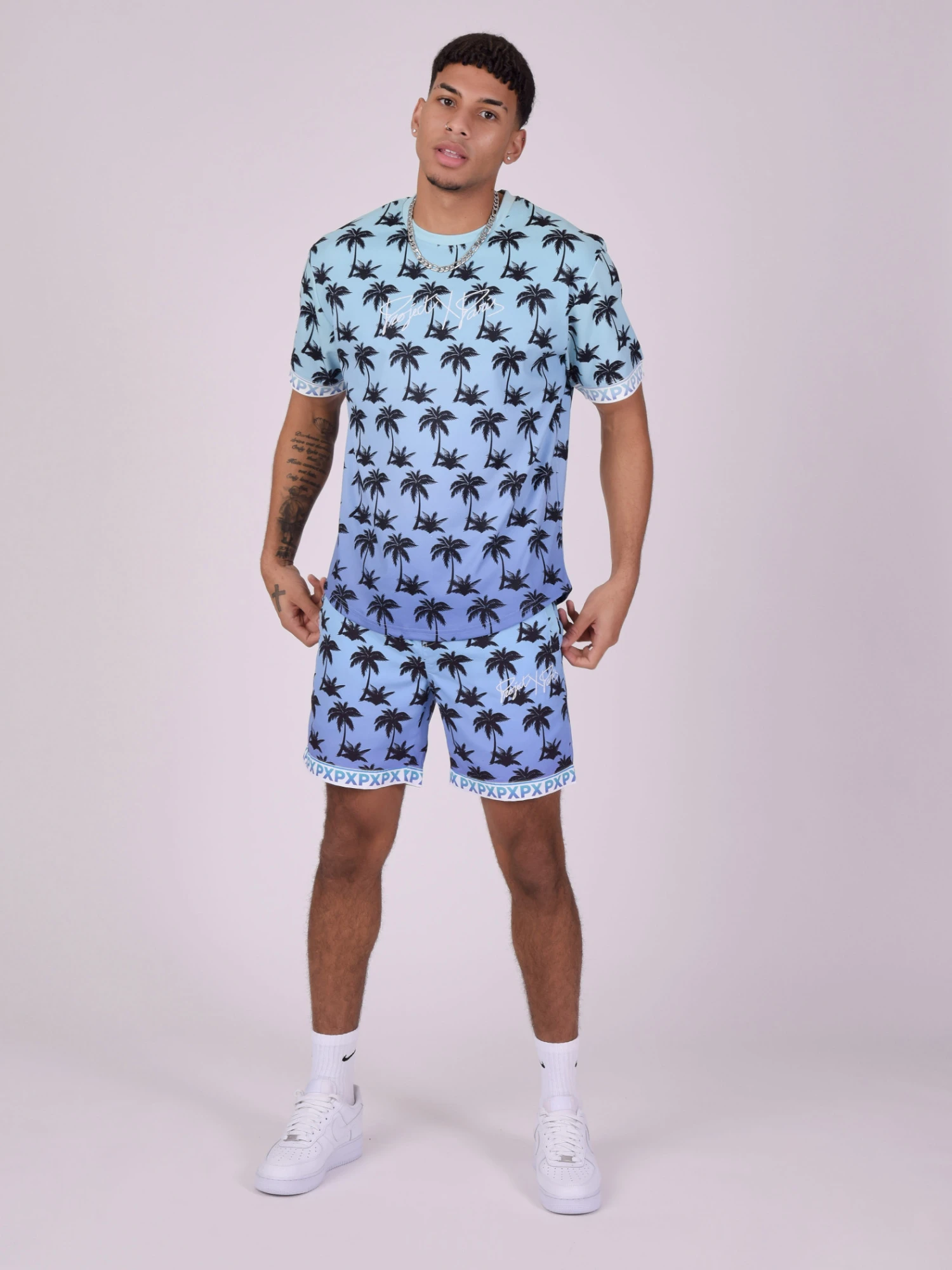 Tee-shirt Imprimé Palmier Dégradé