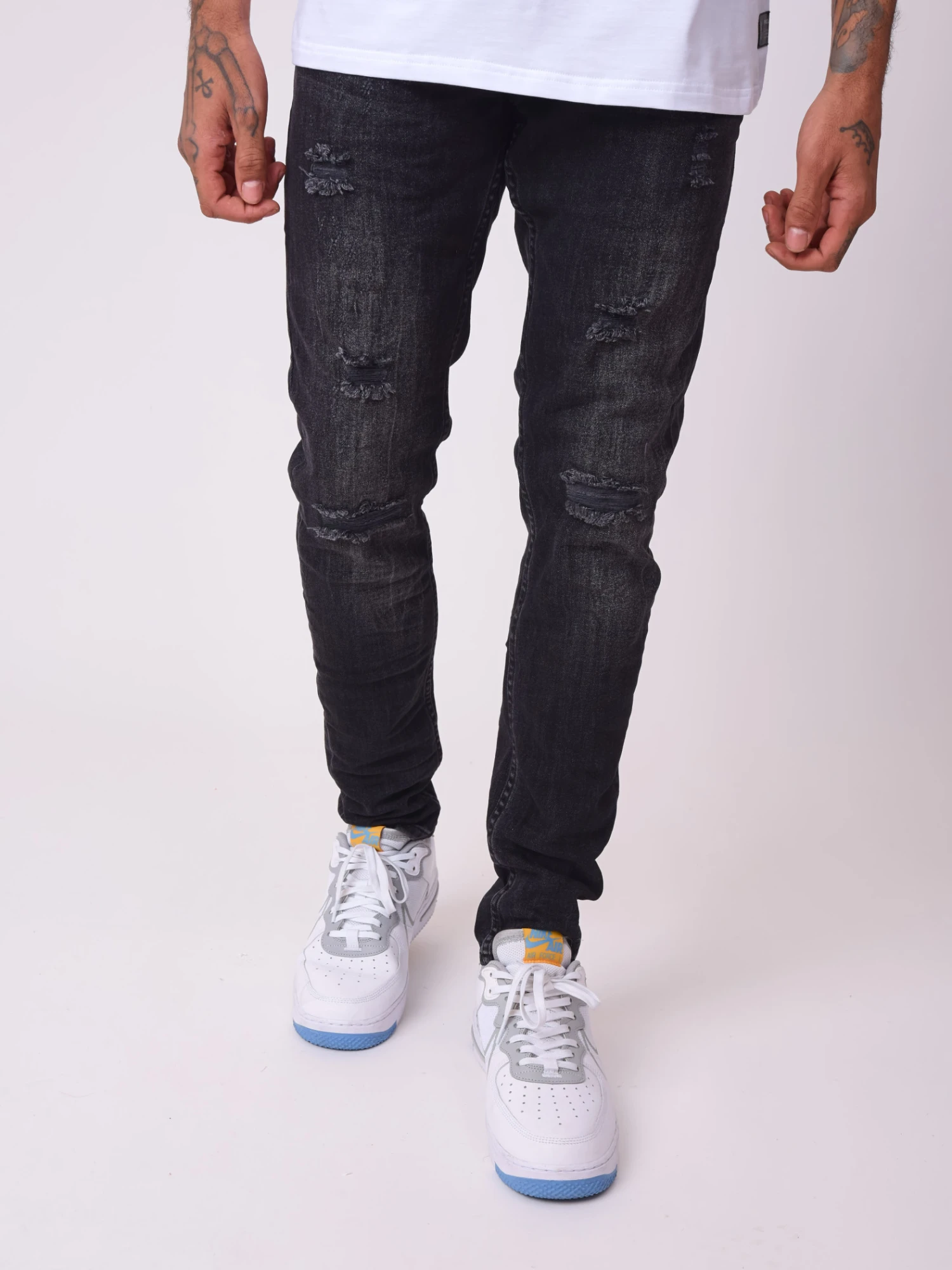 Jean Uni Skinny Gris Foncé – Image 4