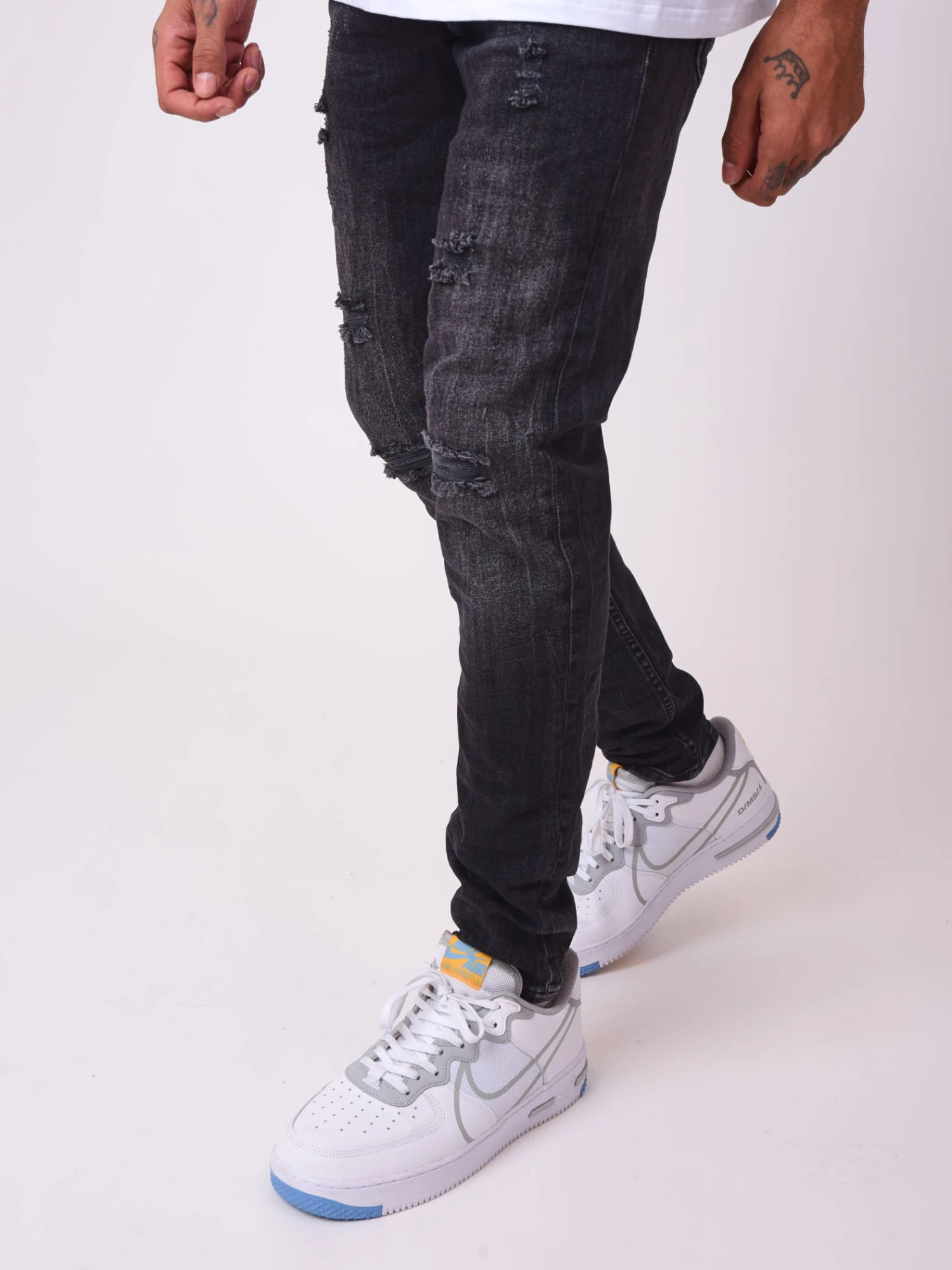 Jean Uni Skinny Gris Foncé – Image 5