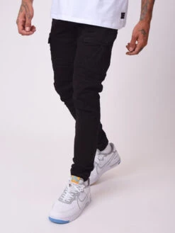 Pantalon Style Biker Cargo Avec Bord-côte