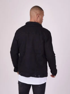 Blouson En Denim Doublure Effet Laineux