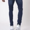 Jean Skinny Basic Bleu Brut Effet Gratté