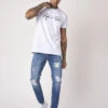 Jean Slim Basic Bleu Avec Trous