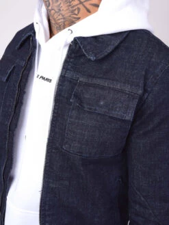 Veste En Denim Brut à Zip